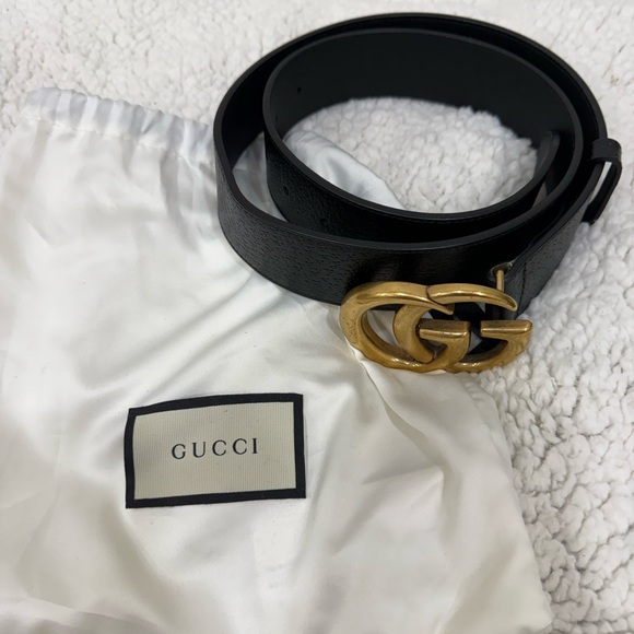 Black Belt with Gold GG Buckle